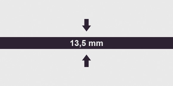 vastagság 13,5 mm