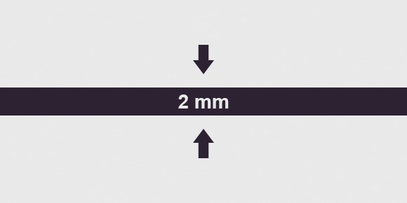 vastagság 2 mm