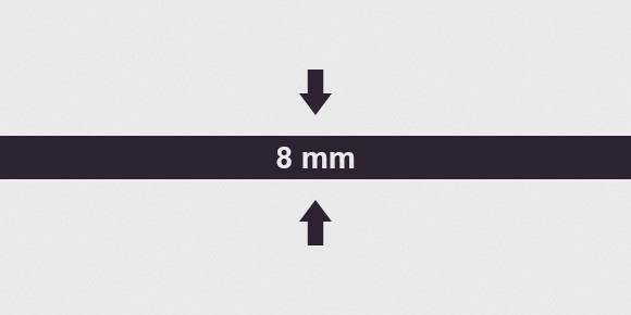 vastagság 8 mm