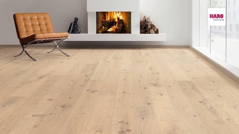 HARO Oak Puro White Sauvage retro brushed 4V Faparketta